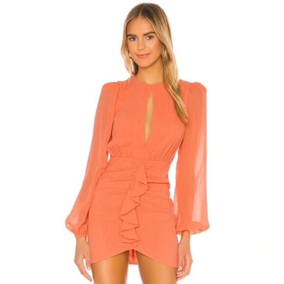 NBD Arijana Mini Dress in Coral NWT Sizes Small - Picture 1 of 3